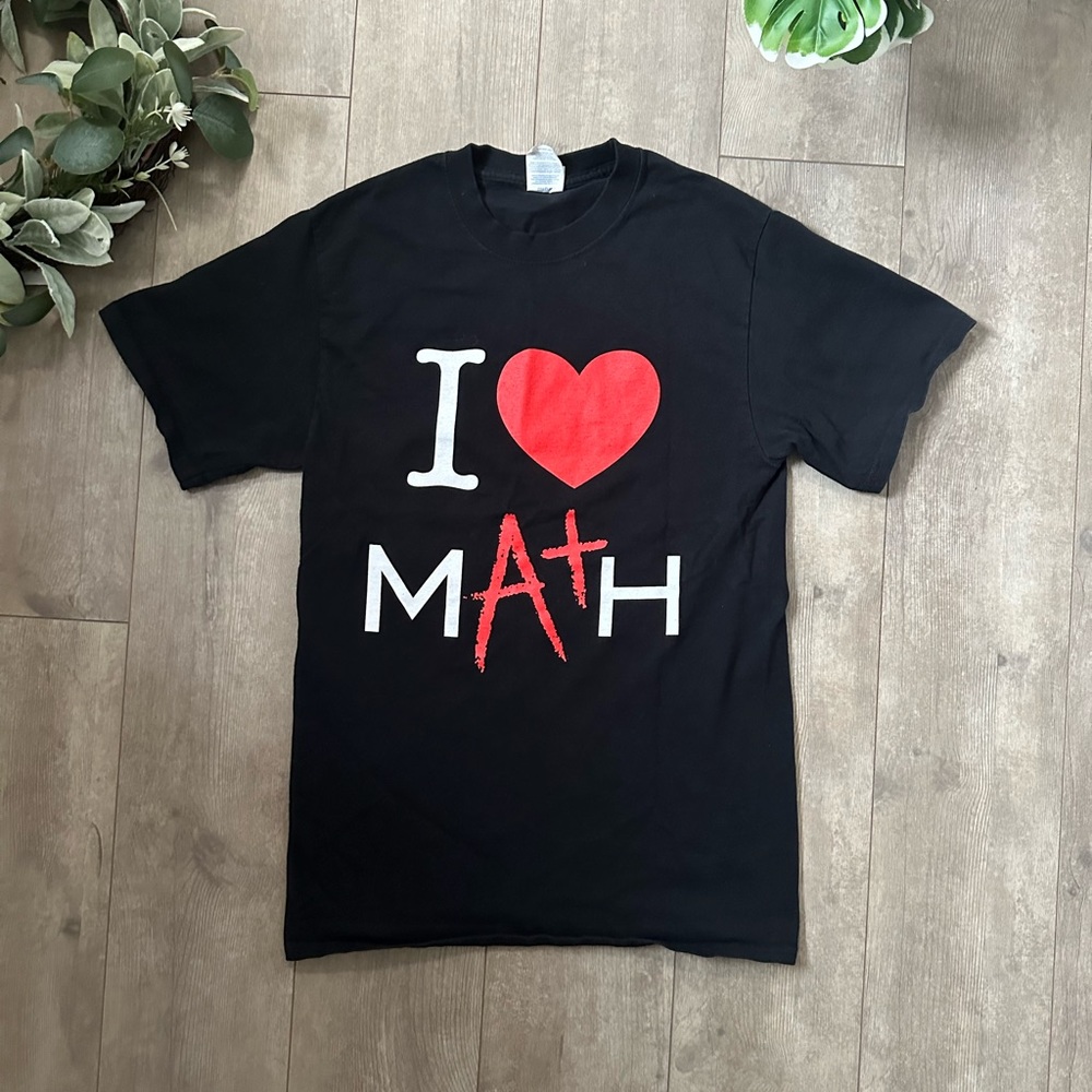 Kids Black 'I Love Math' Graphic T-Shirt
